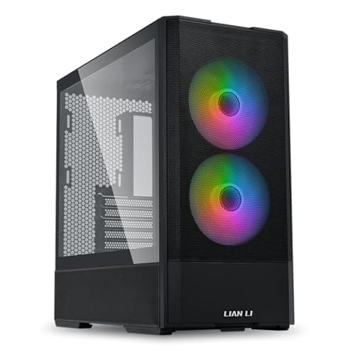 Lian Li LANCOOL 207 Gaming PC Gehäuse ATX Schwarz - Midi Tower PC Gehäuse mit RGB-Beleuchtung, Grafikkarten bis 375 mm, bis zu 360 mm Radiator, Black Case Stahl, Gehärtetes Glas Bild 2