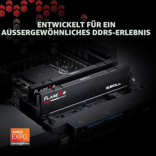 G.Skill Flare X5 Series 32GB (2 x 16GB) 288pin SDRAM DDR5 5600 (PC5-44800) CL36-36-36-89 1, 20V Dual Channel Desktop Memory Modell F5-5600J3636C16GX2 -FX5 (Mattschwarz) 32GB (2x16GB) DDR5-5600 36-36-36-89 Matte Black Bild 4