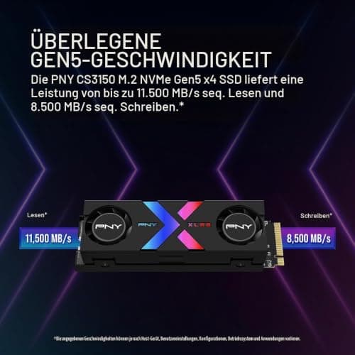 PNY CS3150 XLR8 Gaming Epic-X RGB™ 1TB M.2 NVMe Internal Solid State Drive (SSD) with RGB Heatsink - M280CS3150XHS-1TB-RB CS3150 1TB RGB Heatsink Bild 6
