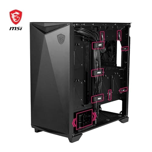 MSI MPG GUNGNIR 300P Airflow Mid-Tower PC Gehäuse - verbesserter Luftstrom für die SSD, E-ATX Unterstützung, Grafikkartenständer, Staubfilter, Kabelführung, USB 3.2 Gen 2x2 Type-C Bild 6