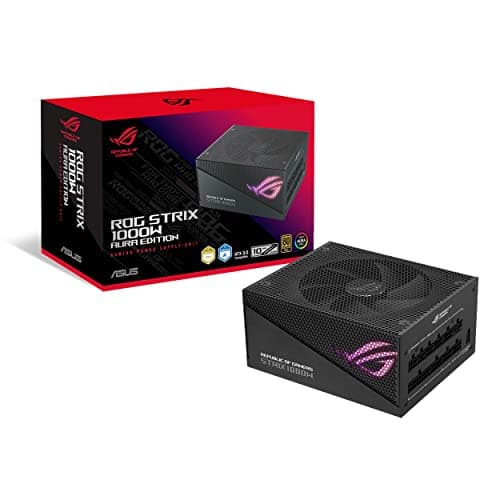 ASUS ROG Strix 1000W Gold Aura Edition RGB Netzteil (1000 Watt, Aura Sync RGB Belechtung, 80+ Gold Zertifizierung, Axial-Tech Lüfter, ATX 3.0 Kompatibel, PCIe 5.0 Ready)