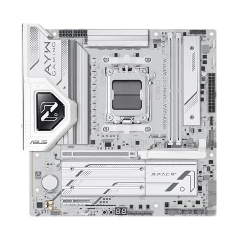 ASUS B850M AYW Gaming OC WIFI7 W, Motherboard AMD Micro-ATX, 12 + 2 + 1 Phasen, Stromversorgung, DDR5, PCIe 5.0, 3 M.2-Steckplätze, Wi-Fi 7, Ethernet Realtek 2,5 GB, USB-C mit 20 und 10 Gbit/s, BIOS