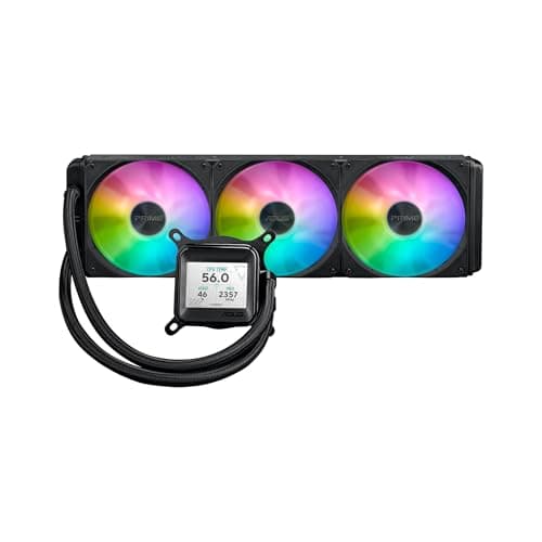 ASUS Prime LC ARGB All-in-One-Flüssig-CPU-Wasserkühlung (2,3-Zoll-LCD-Bildschirm, Asetek-Pumpe, vorinstallierte Daisy-Chain-fähige Lüfter, für Intel LGA 1851, 1700, 1200, 115X, AMD AM5, AM4)
