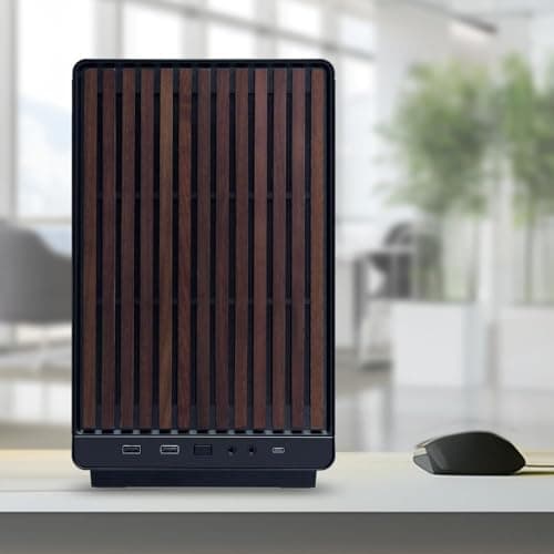 Lian Li DAN Cases A3-mATX Wood Edition PC-Gehäuse, Micro-ATX, Tempered Glass, Walnuss-Holz, schwarz Walnuss Schwarz Hartglas Bild 4