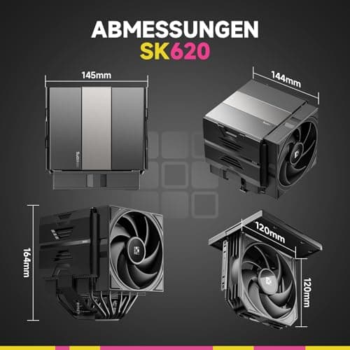Sudokoo SK620 CPU Kühler AM5 : PC Lüfter mit Dual Tower für AM5 Exklusiv & 6 Heatpipes - CPU Cooler mit Zwei 120mm FDB PWM Lüfter - Luftkühler, Einfache Montage, 5 Jahre Garantie, Schwarz SK620 Schwarz Bild 8