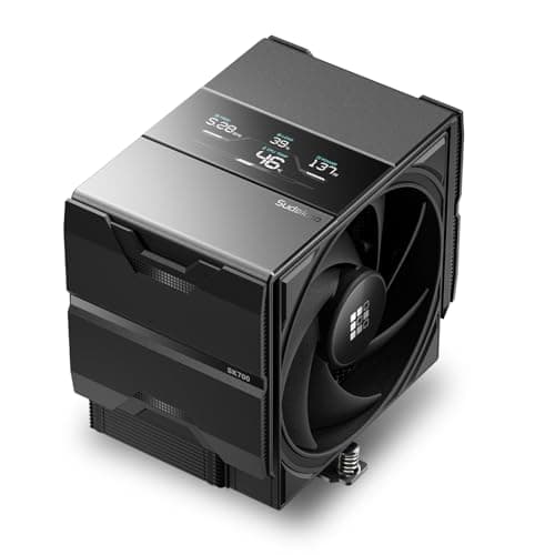 Sudokoo SK700V CPU Kühler AM5: PC Lüfter 120mm mit Display Digital &7 Heatpipes für AM5 Exklusiv - CPU Cooler mit 120mm Lüfter & Single Tower - Luftkühler van Volle RAM-Freiheit, 5 Jahre Garantie SK700V Schwarz Bild 2