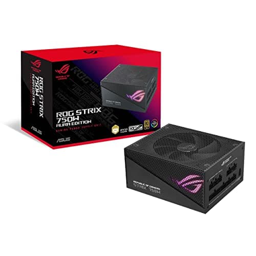 ASUS ROG Strix 750W Gold Aura Edition RGB Netzteil (750 Watt, Aura Sync RGB Belechtung, 80+ Gold Zertifizierung, Axial-Tech Lüfter, ATX 3.0 Kompatibel, PCIe 5.0 Ready)