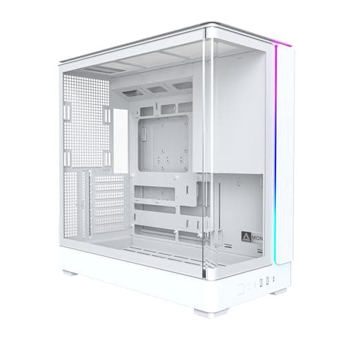 MONTECH King 45 ATX PC-Gehäuse, gebogenes Panorama-Glas, Luftstromkühlung, Doppelkammer-Design, 360-mm-Kühlerunterstützung, kompakte Bauweise für GPU der nächsten Generation und Hochleistungs-Systeme