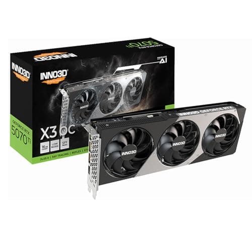 INNO3D NVIDIA GeForce RTX 5070 Ti X3 OC 16GB GDDR7 Gaming Graphics Card (Triple Fan, 2 Slot, Reflex 2 RTX AI DLSS4)