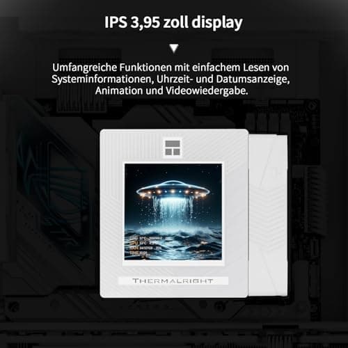 Thermalright Phantom Spirit 120 Vision Snow CPU-Kühler, PC-Kühlkörperkühler 7 Heatpipes, 3,95'' magnetischer Bildschirm mit 480x480 Auflösung, für AM4/AM5 und Intel LGA1700/1851/115x Bild 6