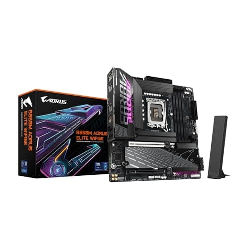 GIGABYTE B860M AORUS Elite WIFI6E Intel Core Ultra (Series 2) LGA 1851 Motherboard, mATX, DDR5, 3X M.2, PCIe 5.0, USB-C, WIFI6E, 2.5GbE LAN, EZ-Latch