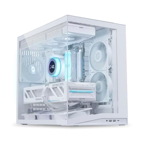 Lian Li O11 Dynamic Mini V2 Flow PC-Gehäuse Weiß | Kompakter ATX Midi-Tower mit Zwei-Kammer-Design, Tempered Glass und modularem Aufbau - 5 Lüfter vorinstalliert mit Lüftern Weiß Bild 2