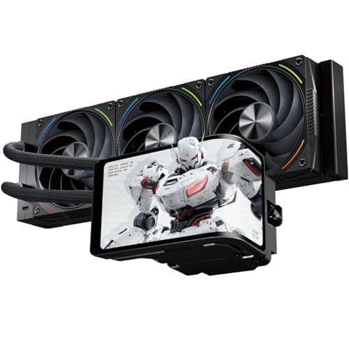 TR-Thermalright Wonder Vision 360 Turbo ARGB Black Liquid CPU Kühler, 6,67'' 3D Curved Bildschirm mit 2400x1080 Auflösung-Magnetisch, 360mm Aio Schwarz, für AM5,LGA1851/1700 Bild 2