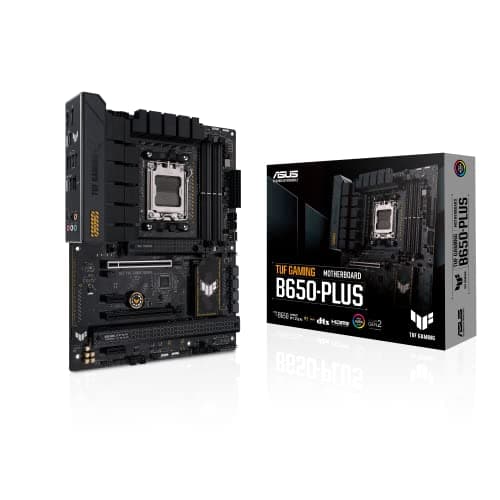 ASUS TUF GAMING B650-PLUS Mainboard Sockel AMD AM5 (Ryzen 7000, ATX, PCIe 5.0, DDR5-Speicher, 14 Power Stages, USB 3.2 Gen 2x2 Typ-C, 2.5G Ethernet, Aura Sync) + 5 7600X Processor 4.7 GHz 32 MB L3 Box Bild 4