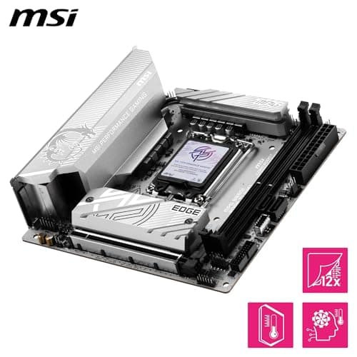 MSI MPG B860I Edge TI WiFi Mainboard, Mini-ITX - Unterstützt Intel Core Ultra Prozessoren (Series 2), LGA 1851-110A SPS VRM, DDR5 Memory Boost (8600+ MT/s OC), PCIe 5.0 x16, M.2 Gen5, Wi-Fi 7 Bild 8