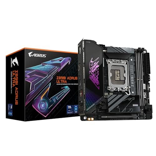 GIGABYTE Z890I AORUS Ultra Motherboard - Unterstützt Intel Core Ultra (Serie 2) CPUs, 8+1+2 Phasen VRM, bis zu 8800MHz DDR5 (OC), 1xPCIe 5.0 + 1xPCIe 4.0, Wi-Fi 7, 2.5GbE LAN, Thunderbolt 4
