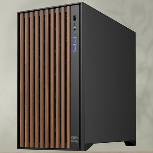 NEWWAY - NW1 PC-Gehäuse aus Holz - Mittlere Tower kompatibel mit ATX/Micro-ATX/ITX - Typ C USB - üfter inklusive 3 x 140 mm PWM - Seitenpanel aus gehärtetem Glas (schwarz) Bild 5