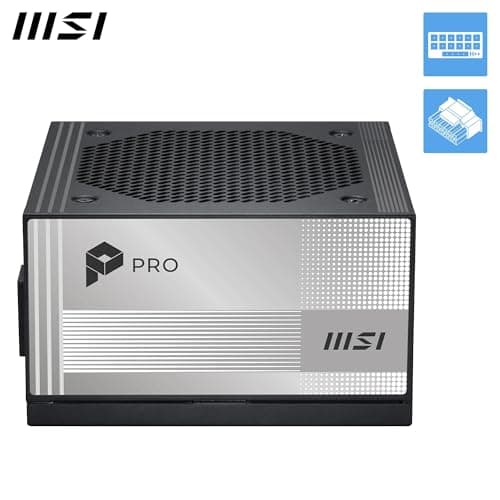 MSI Pro A850PL PCIE5 Netzteil, 850 W, 80 Plus Platinum, ATX 3.1, Unterstützung GPU PCIe 5.1, nativer Anschluss 12 V-2 x 6, zweifarbig, ATX, Kabel mit geprägter Ummantelung Bild 4