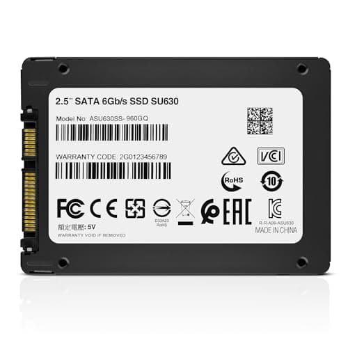 ADATA Ultimate SU630 - 960 GB, interne Solid-State-Drive mit QLC-3D-NAND-Flash, 2.5 Zoll, schwarz, 960GB Bild 4