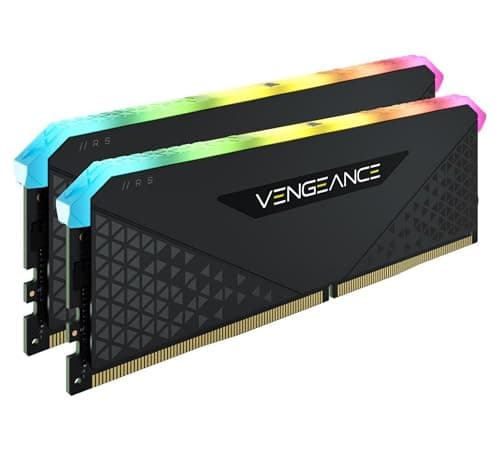 Corsair Vengeance RGB RS 32 GB (2 x 16 GB) DDR4 3.600MHz C18 Arbeitsspeicher (Dynamische RGB-Beleuchtung, Kompatibilität mit Intel 300/400/500 & AMD 400/500 Series) Schwarz CMG32GX4M2D3600C18 2 x 16GB Bild 2