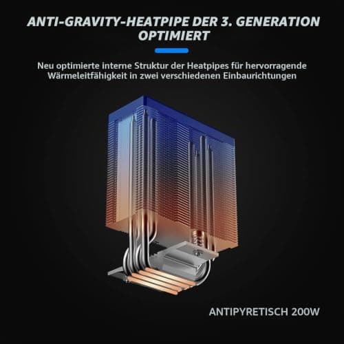 TZMRIT AF400S DGT ARGB CPU Kühler mit Temperaturanzeige Display,für Intel LGA 1700/1200/115X/1851, für AMD AM4/AM5 (DIGITAL) Black Bild 6