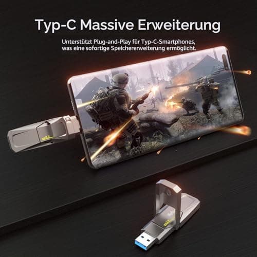 Netac US5 256GB Solid USB State Drive Externe tragbare USB SSD Typ-c und USB 3.2 Dual Interface Geschwindigkeit bis zu 550MB/s Bild 6