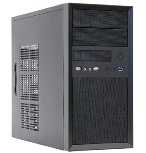 Chieftec CT-01B-OP iArena Mini Tower PC-Gehäuse (microATX), Schwarz
