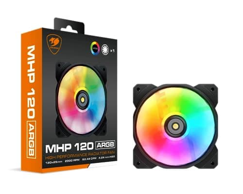 COUGAR MHP 120 Hoch Leistungslüfter für PC-Gehäuse, Wasserkühlung (Single Pack, ARGB)