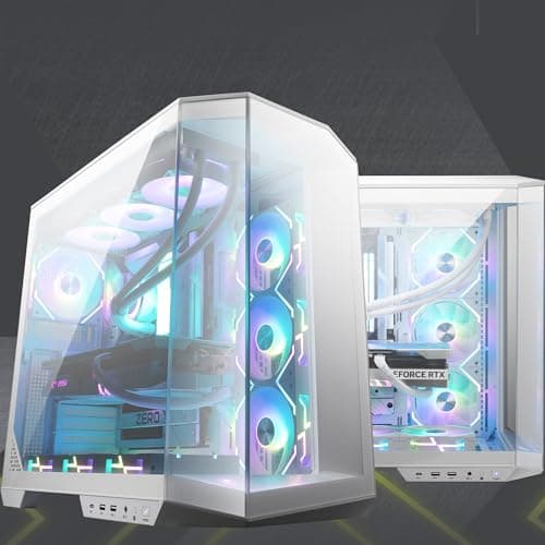 msi MAG PANO 100L PZ White – Premium Mid-Tower Gaming-PC-Gehäuse – Seitenwand aus gehärtetem Glas – Flüssigkeitskühlung unterstützt bis zu 360 mm Kühler – weißes Gehäuse Bild 4