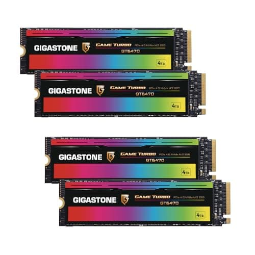 Gigastone M.2 SSD 4TB (4er-Pack) NVMe SSD Bis zu 7,300MB/s M.2 2280 PCIe Gen4 Ultraschnelle Interne Gaming SSD Laufwerk Spielen Videoschnitt Kompatibel mit Laptop und Desktop Speicher GT6470