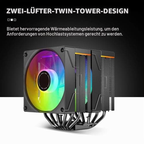 TZMRIT KF620 DGT ARGB CPU Kühler Mit Temperaturanzeige Display,265W TDP,für Intel LGA 1700/1200/115X/1851/1366/2011, für AMD AM4/AM5 (KF620 BK) Black Bild 6