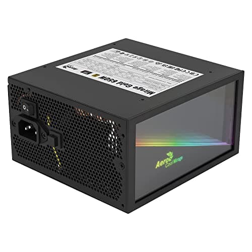 AeroCool MIRAGEGOLD650, PC Netzteil 650W, RGB Infinity Mirror, 80Plus Gold, Japanische Kondensatoren, Schwarz 650 MIRAGEGOLD Bild 4