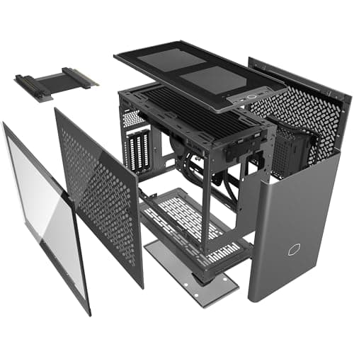 Cooler Master NR200P MAX V2 Mini-ITX SFF-Gehäuse – 280 mm AIO-Kühler, 850 W SFX Gold ATX 3.0 Netzteil, verbessertes Design, miditower GPU-Unterstützung, PCIe 4.0 Riser-Kabel, USB 3.2 Gen 2x2 Typ-C Bild 8