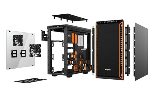be quiet! Pure Base 600 Window Orange PC-Gehäuse, 2X Pure Wings 2 Lüfter, Radiatoren bis 360mm, 3-stufige Lüftersteuerung, Seitenfenster aus Temperglas Bild 8