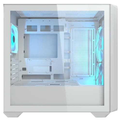 Cougar MX600 Mini-RGB-Mini-Turm-Gehäuse, 2 x 160 mm PWM Kühlungslüfter, erweiterbar auf insgesamt 10 Lüfter, geneigte Luftstromrampe, Heizkörperhalterung Bild 6