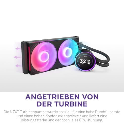 NZXT Kraken Serie – AIO CPU-Flüssigkeitskühler – Anpassbares LCD-Display – Hochleistungs-Lüfter – Kompatibel mit Intel® & AMD® Sockel – Elite 280 RGB – Schwarz Kraken Elite RGB 2024 280mm Schwarz Bild 4