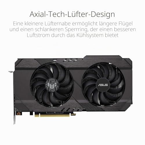 ASUS TUF Gaming GeForce RTX 3050 Grafikkarte, PCIe 4.0, 8GB GDDR6, HDMI 2.1, DisplayPort 1.4a, Dual Kugellager, Aluminiumgehäuse, 2.8 Slot, GPU Tweak II, Schwarz Bild 4