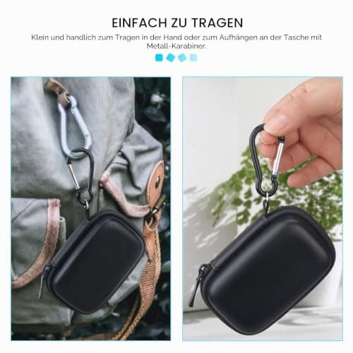 Lacdo Festplattentasche Hartschalentasche für Kingston XS1000 / XS2000 / XS1000R SSD 500GB 1TB 2TB Portable Tragbares Externes Solid-State-Laufwerk USB 3.2 Eva Stoßfest Aufbewahrungstasche, Schwarz Bild 8