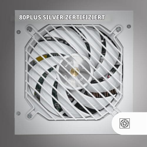 Mars Gaming MPZE750SI, ATX Netzteil 750W, 10 Jahre Garantie, 80 Plus Silver, +87% Effizienz, AI2-RPM, DC-DC und SMD Technologien, Aktives PFC, Japanische Toshin Kyogo Kondensatoren 105º, Weiß Bild 8