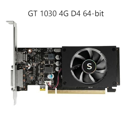 GT 1030 Grafikkarte, 4GB GDDR4 64-bit, HDMI DVI, Low Profile, PC Video Card Gaming, Computer GPU, 4K Support, DirectX 12, 2 Displays Support Bild 4