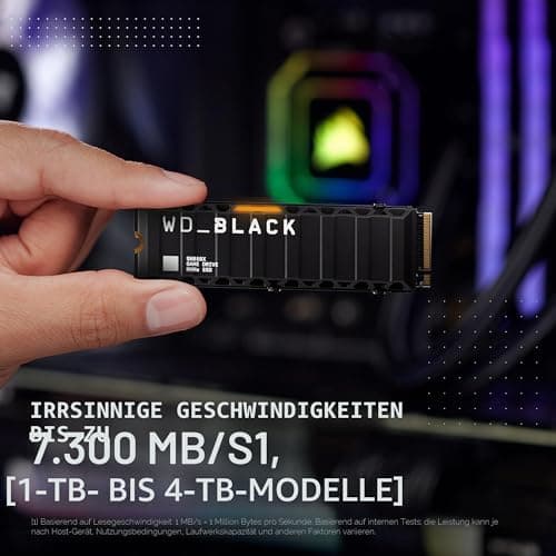 WD_BLACK SN850X NVMe SSD mit Heatsink 4 TB interne SSD (Gaming Speicher, PCIe Gen4-Technologie, Lesen 7.300 MB/s, Schreiben 6.600 MB/s) Schwarz Bild 5