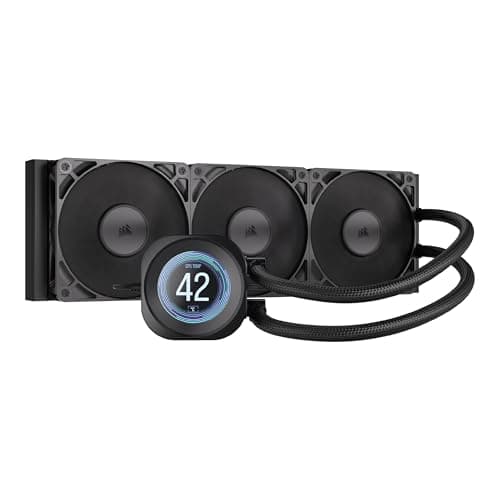 CORSAIR NAUTILUS 360 RS LCD Flüssig-CPU-Kühler – 360mm AIO – Schwarz | 2,1-Zoll-IPS LCD-Bildschirm, Einfache Daisy-Chain-Verbindungen, Intel LGA 1851/1700, AMD AM5/AM4, Enthält 3x RS120-Lüfter