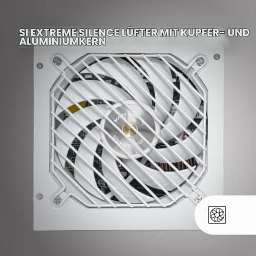 MARSGAMING MPB650SI, PC-ATX-Netzteil 650W, 7 Jahre Garantie, 80Plus Bronze 230V, 90% Effizienz, SI Extreme Silence Lüfter mit Kupferkern, AI2-RPM-, DC-DC- und SMD-Technologien, Weiß Bild 4