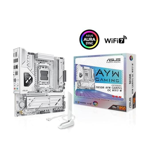 ASUS B850M AYW Gaming OC WIFI7 W, Motherboard AMD Micro-ATX, 12 + 2 + 1 Phasen, Stromversorgung, DDR5, PCIe 5.0, 3 M.2-Steckplätze, Wi-Fi 7, Ethernet Realtek 2,5 GB, USB-C mit 20 und 10 Gbit/s, BIOS Bild 6