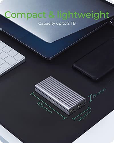 ICY BOX SSD M.2 NVMe Gehäuse, USB 3.1 (Gen2, 10 Gbit/s), Kühlsystem, USB-C, USB-A, PCIe M-Key, Aluminium, grau Anthrazit Bild 8
