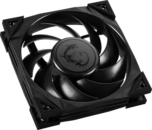 MSI MEG SILENT GALE P12 120 mm Gehäuse Lüfter (1 x 120 mm Lüfter, 0 RPM Modus, 4-Pin Connector, schwarz) Bild 6