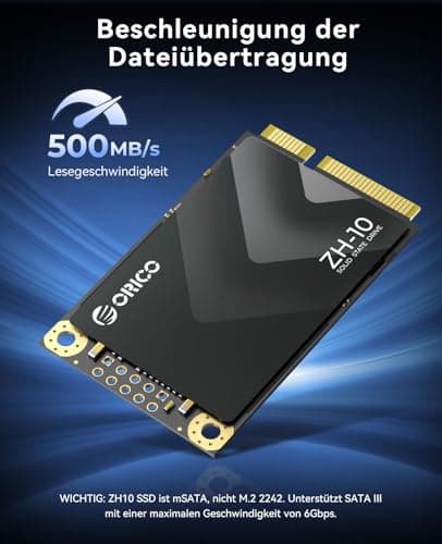 ORICO 512GB mSATA SSD SATA III, 5 Gbps 3D NAND Internes Solid State Laufwerk für Laptops Ultrabooks Desktop-ZH10 Bild 4