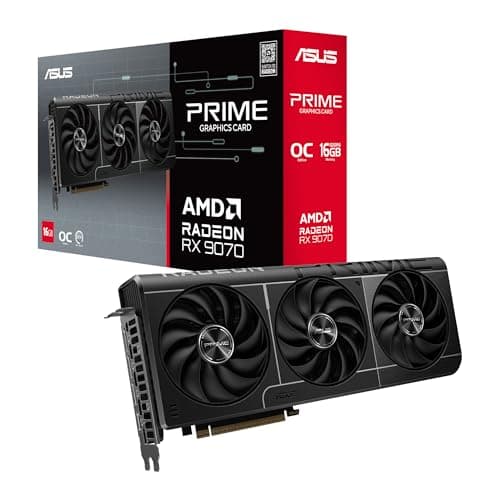ASUS Prime Radeon RX 9070 OC Edition, AMD, 16GB - GDDR6 Gaming Grafikkarte (Radeon RX9070, PCIe 5.0, 1x HDMI 2.1b, 3X DisplayPort 2.1a, 2.5-Slot-Design)