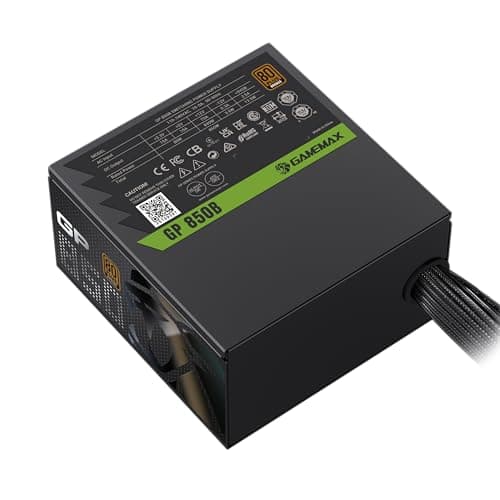 GAMEMAX GP 850B Netzteil PC 850W, Nicht-modular, 80 Plus Bronze, DC-to-DC, 140mm HDB Lüfter, Flache Schwarze Kabel, 9 Schutzfunktionen, 5 Jahre Garantie, Schwarz 850 Watt Bild 8