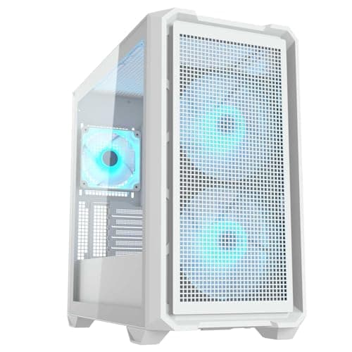 Cougar MX600 Mini-RGB-Mini-Turm-Gehäuse, 2 x 160 mm PWM Kühlungslüfter, erweiterbar auf insgesamt 10 Lüfter, geneigte Luftstromrampe, Heizkörperhalterung